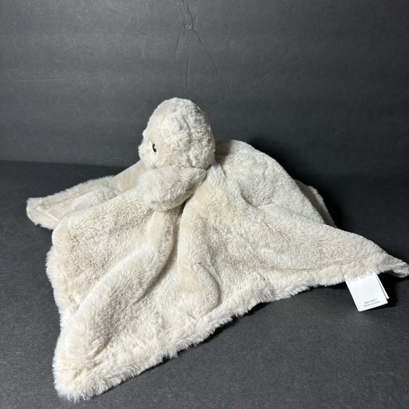 Okie Dokie Beige Taupe Teddy Bear Lovey Security Blanket Baby Plush Soft Toy - Picture 2 of 10